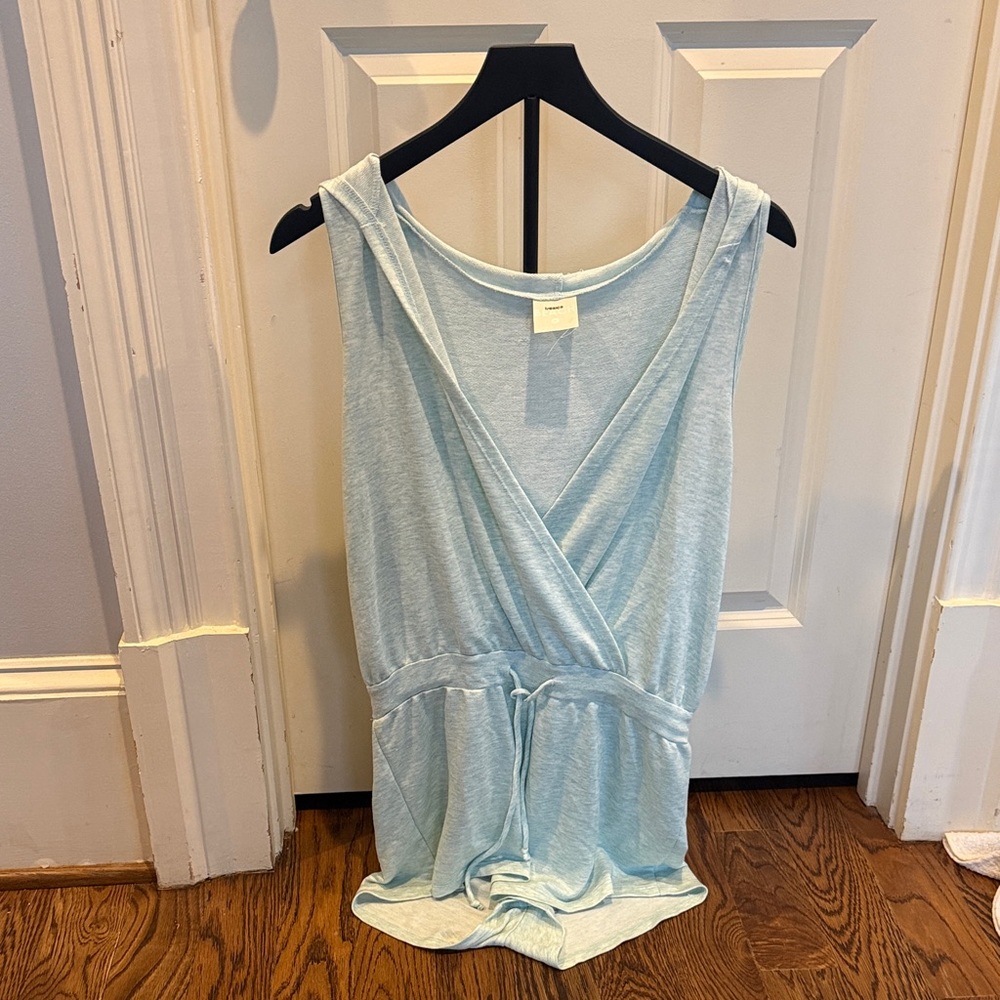 Light Blue Sleeveless Wrap-Front Beach CoverUp